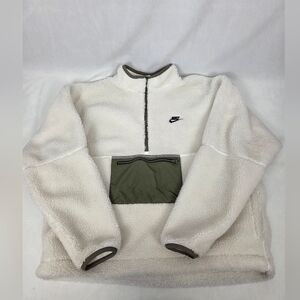 Nike Sherpa Quarter Zip Mock Neck Jacket